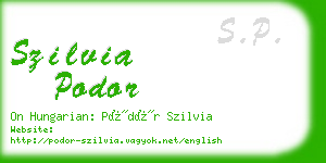 szilvia podor business card